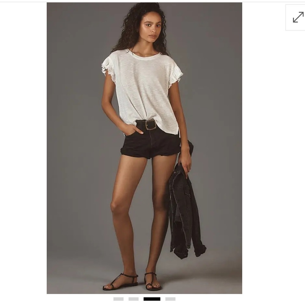 Anthropologie Pilcro Ruffle Tee Size M EUC